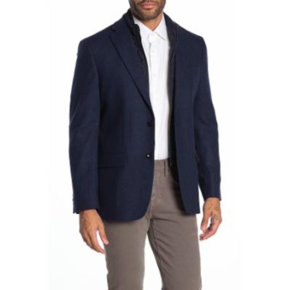Tommy Hilfiger Weave Navy Two Button Notch Lapel Suit Separates Blazer Navy 42R-